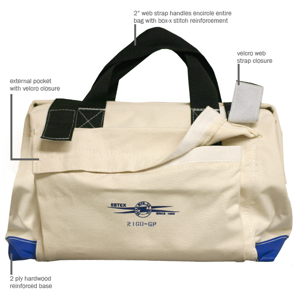 Tool Bag 22" W/#4 Canvas, 2 Outside Pockets & 7 Inside Pkts